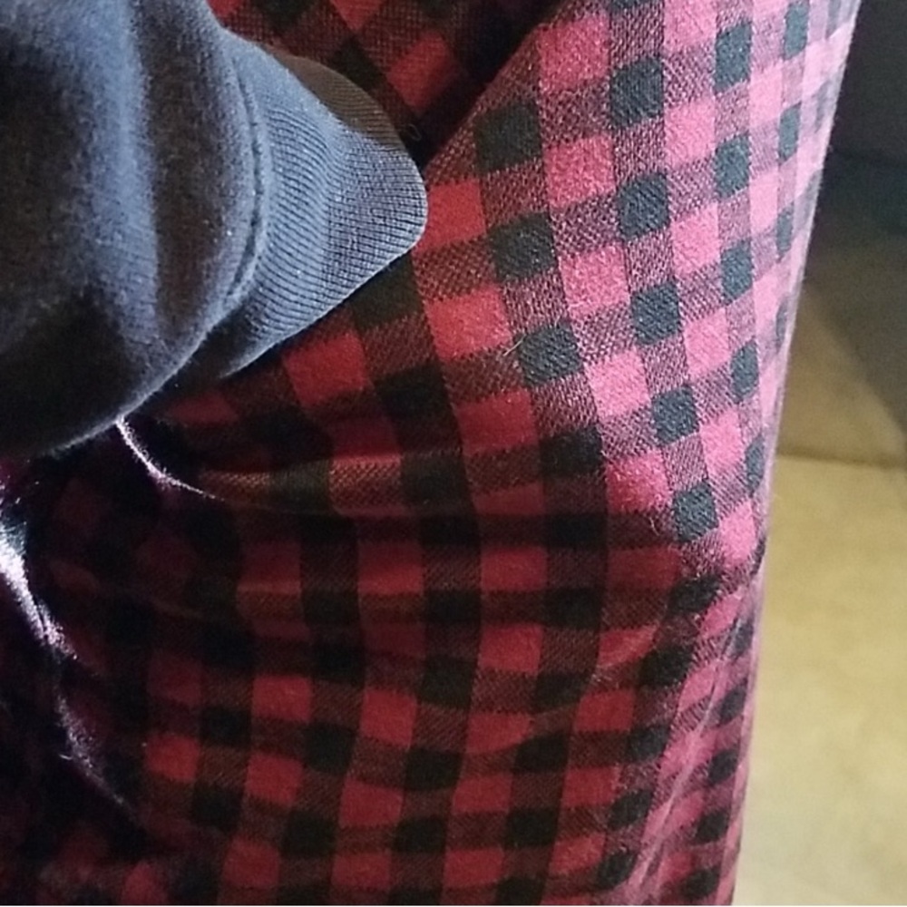 Plaid Long Sleeve Dress Red and Black - Picture 7 of 8